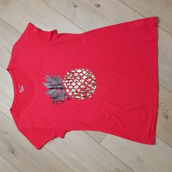 No Boundaries womens short sleeve t shirt with pineapple deco - Picture 1 of 4